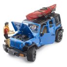 Bruder 02529 Jeep Wrangler Rubicon Unlimited autómodell kajakkal és figurával