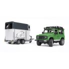 Bruder 02592 Land Rover Defender lószállítóval és lóval
