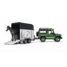 Bruder 02592 Land Rover Defender lószállítóval és lóval