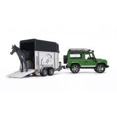   Bruder 02592 Land Rover Defender lószállítóval és lóval