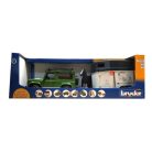 Bruder 02592 Land Rover Defender lószállítóval és lóval