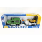 Bruder 02593 Land Rover Defender utánfutóval, CAT markolóval és figurával