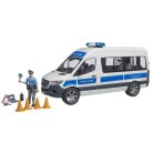Bruder 02683 Mercedes-Benz Sprinter rendőrautó modell fénnyel és hanggal, rendőr figurával