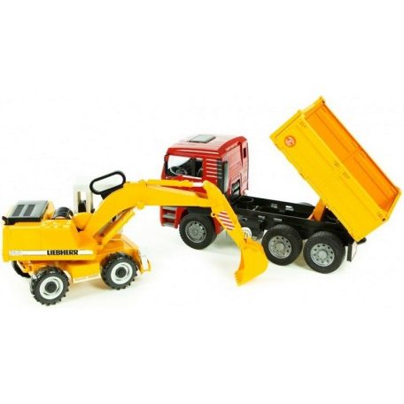 Bruder 02751 MAN teherautó Liebherr lapátos kotrógéppel
