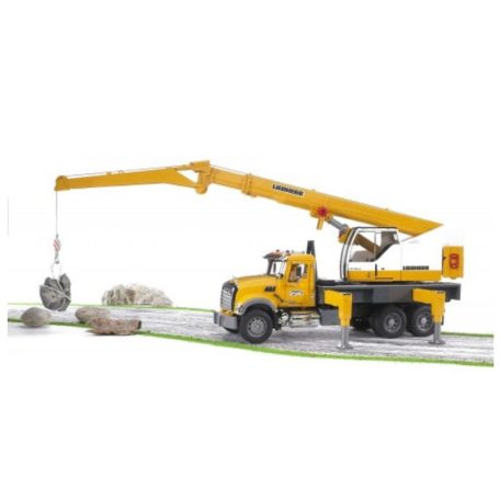 Bruder 2818 MACK Granite teherautó Liebherr daruval
