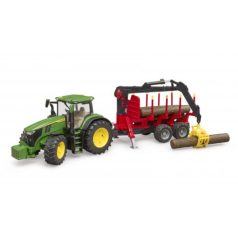   Bruder 3154 John Deere 7R 350 traktor faszállító utánfutóval