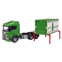  Bruder 03548 Scania Super 560R állatszállító teherautó tehénfigurával