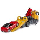 Bruder 03552 Scania Super 560R vontatási szolgáltatás autóval