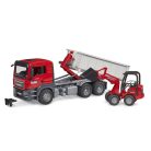 Bruder 03767 MAN TGS tréler konténerrel és Schäffer rakodóval