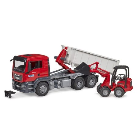 Bruder 03767 MAN TGS tréler konténerrel és Schäffer rakodóval