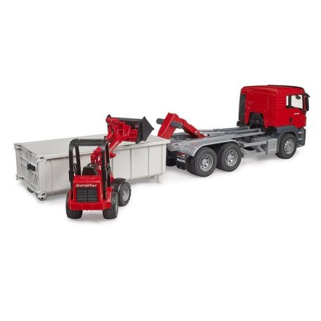 Bruder 03767 MAN TGS tréler konténerrel és Schäffer rakodóval