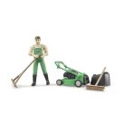Bruder 62103 Kertész figura fűnyíróval és szerszámokkal