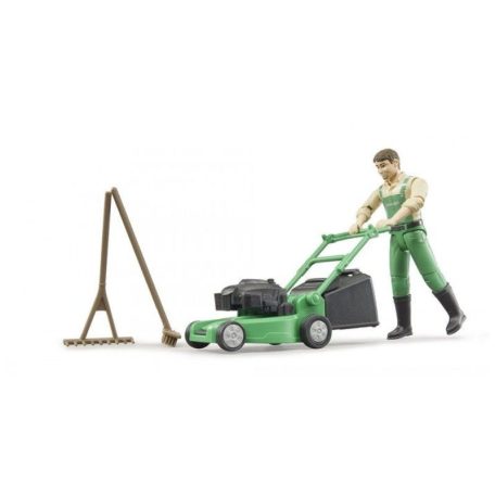 Bruder 62103 Kertész figura fűnyíróval és szerszámokkal