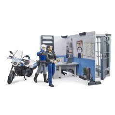   Bruder bworld 62732 Rendőrőrs rendőrrel, motorkerékpárral és bűnözővel