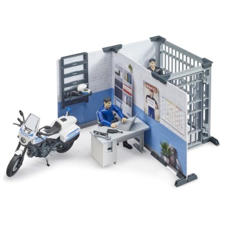 Bruder bworld 62732 Rendőrőrs rendőrrel, motorkerékpárral és bűnözővel