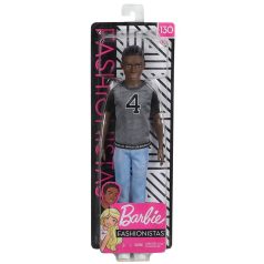   Barbie Fashionistas barátok - Barna hajú fiú baba fekete pólóban (130)