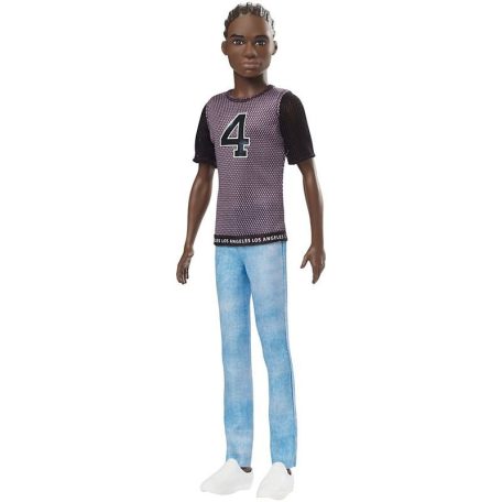 Barbie Fashionistas barátok - Barna hajú fiú baba fekete pólóban (130)