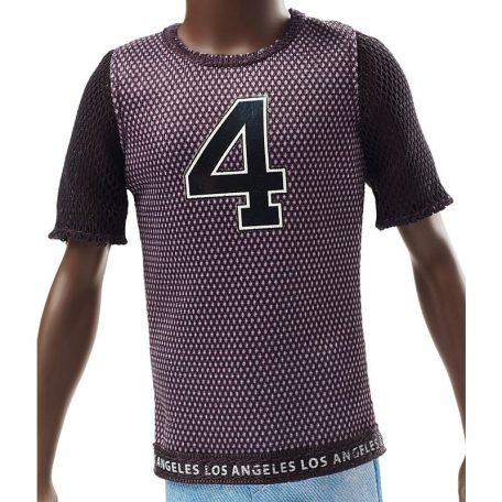 Barbie Fashionistas barátok - Barna hajú fiú baba fekete pólóban (130)