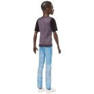 Barbie Fashionistas barátok - Barna hajú fiú baba fekete pólóban (130)