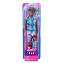   Barbie Fashionista Barátok divatbaba - Fiú baba rombuszmintás felsőben (253)
