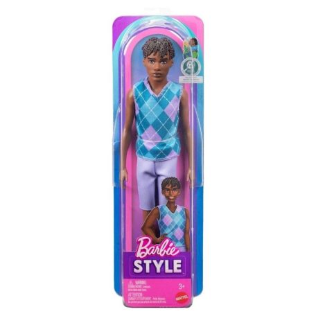 Barbie Fashionista Barátok divatbaba - Fiú baba rombuszmintás felsőben (253)