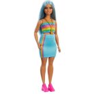 Barbie Fashionista barátnők stílusos divatbaba - 65. Évfordulós baba Szivárványos topban