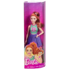   Barbie Fashionista barátnők stílusos divatbaba - Pompomlány baba lila kockás szoknyában (232)