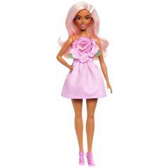   Barbie Fashionista barátnők divatbaba - Stílusos baba rózsás ruhában (238)
