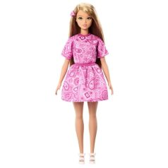   Barbie Fashionista barátnők stílusos divatbaba - Pink ruhában
