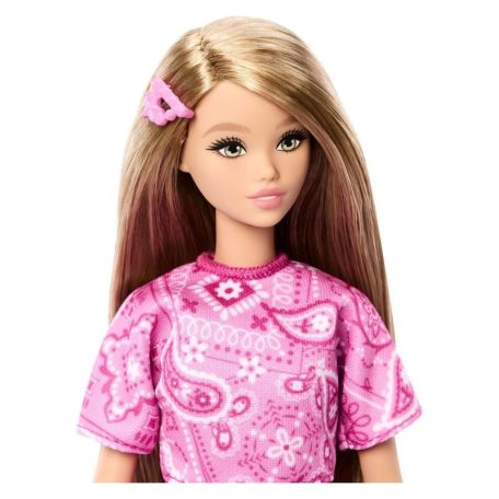 Barbie Fashionista barátnők stílusos divatbaba - Pink ruhában