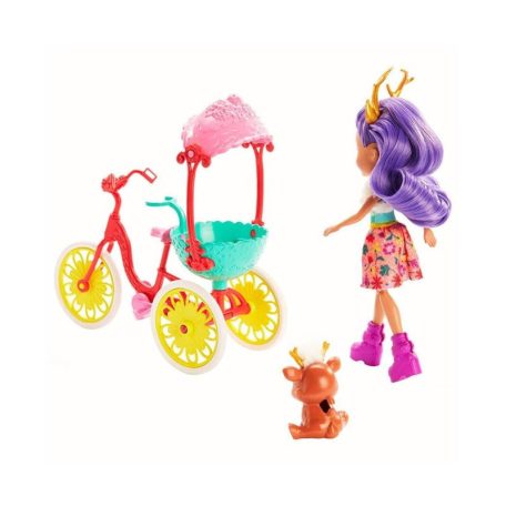 EnchanTimals Wonderwood Bicajbarátok játékszett és Danessa Deer baba