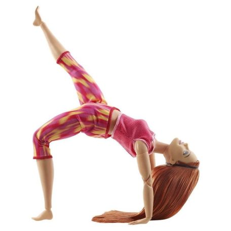 Barbie hajlékony jógababa piros ruhában