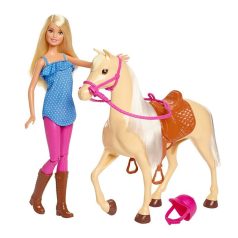 Lovas szett Barbie babával