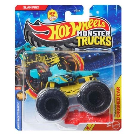 Hot Wheels Monster Trucks Slam Prix játékautó kilapítható gumiautóval 4/6 - HWMT Back to basics (1:64)