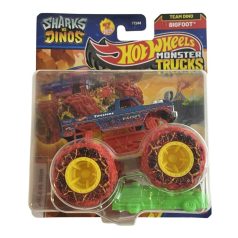  Hot Wheels Monster Trucks játékautó kilapítható gumiautóval - Sharks vs Dinos 4/8 - BigFoot (1:64)