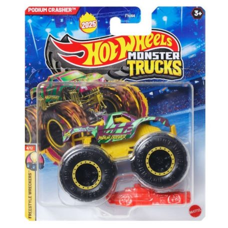 Hot Wheels Monster Trucks játékautó kilapítható gumiautóval - Freestyle Wreckers 4/12 - Podium Crasher (1:64)