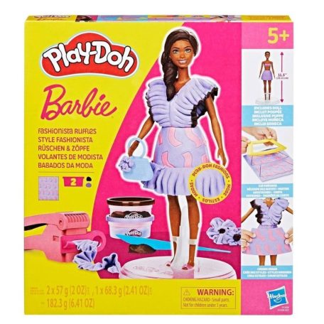 Play-Doh Barbie Fashionista Ruffles ruhatervező gyurmaszett Barbie babával