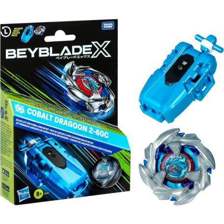 BeyBlade X Cobalt Dragoon 2-60C balra forgó zsinóros indító szett