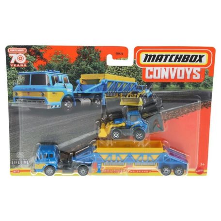 Matchbox Teherautó - Ford C9 00 Cabover & MBX Gravel Trailer/ MBX Backhoe