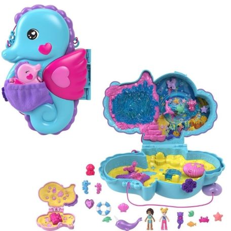 Polly Pocket állatkás táska játékszett - Csikóhal és kicsinye
