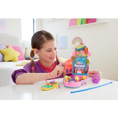 Polly Pocket állatkás táska játékszett - Mamamajom és kicsinye