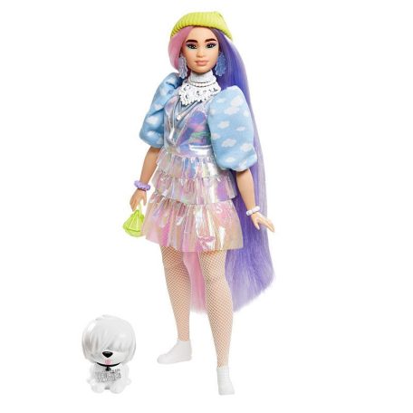 Barbie Extravagáns baba kisállattal - Felhős ruhában