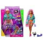 Barbie Extravagáns baba kisegérrel - Nyomott virágmintás dzsekivel
