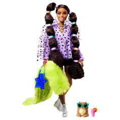   Barbie Extravagáns baba kutyával - Csillagos felsőben fodros ujjakkal
