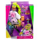 Barbie Extravagáns baba papagájjal - Pink masnis fehér hosszú pólóban