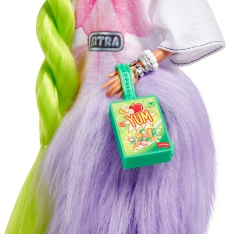 Barbie Extravagáns baba papagájjal - Pink masnis fehér hosszú pólóban