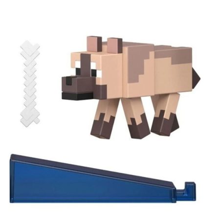 Minecraft gyűjthető karakterek - Gesztenyebarna farkas figura csonttal