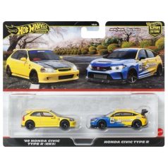   Hot Wheels Deluxe kisautók 2-es csomag - '99 Honda Civic Type R (EK9) és Honda Civic Type R