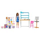 Barbie Feltöltődés - Műterem játékszett gyurmával és babával