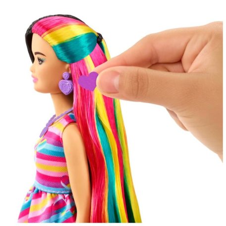 Barbie Totally Hair - Baba Szívecskés hajdísszel